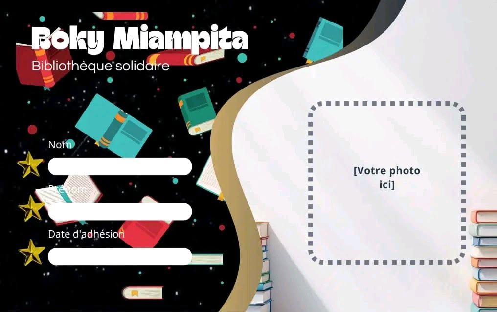 Modèle de carte de membre Boky Miampita